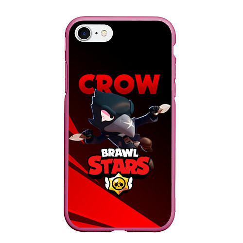 Чехол iPhone 7/8 матовый BRAWL STARS CROW / 3D-Малиновый – фото 1