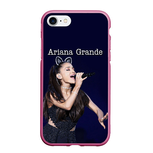 Чехол iPhone 7/8 матовый Ariana Grande Ариана Гранде / 3D-Малиновый – фото 1