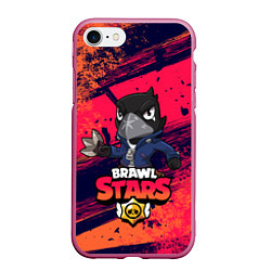 Чехол iPhone 7/8 матовый Brawl Stars CROW, цвет: 3D-малиновый