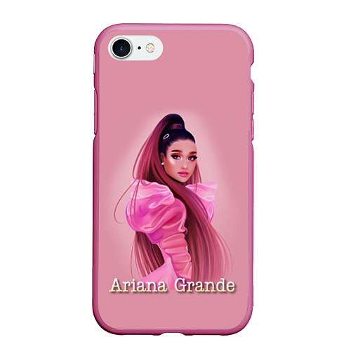 Чехол iPhone 7/8 матовый Ariana Grande Ариана Гранде / 3D-Малиновый – фото 1