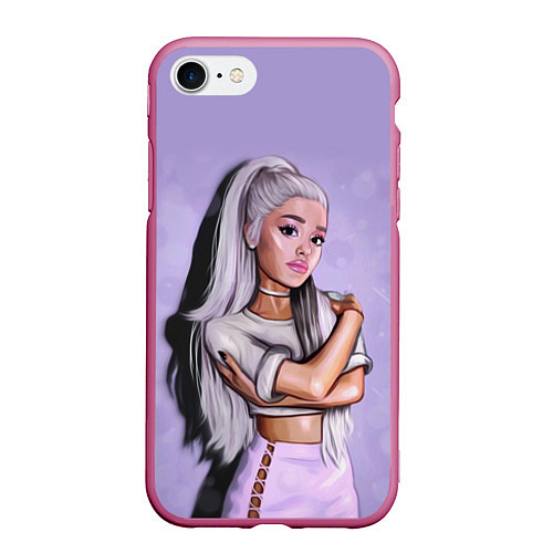 Чехол iPhone 7/8 матовый Ariana Grande Ариана Гранде / 3D-Малиновый – фото 1