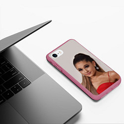 Чехол iPhone 7/8 матовый Ariana Grande Ариана Гранде, цвет: 3D-малиновый — фото 2