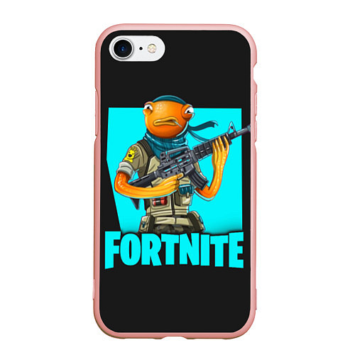 Чехол iPhone 7/8 матовый Fortnite / 3D-Светло-розовый – фото 1