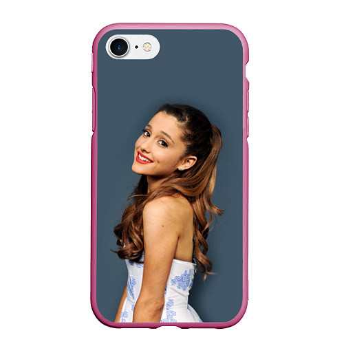 Чехол iPhone 7/8 матовый Ariana Grande Ариана Гранде / 3D-Малиновый – фото 1