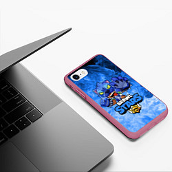 Чехол iPhone 7/8 матовый Brawl Stars LEON, цвет: 3D-малиновый — фото 2