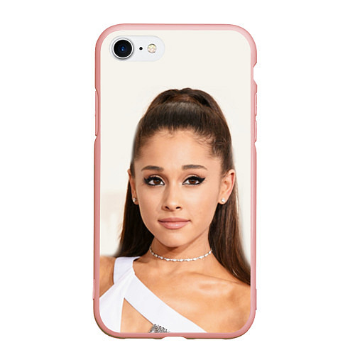 Чехол iPhone 7/8 матовый Ariana Grande Ариана Гранде / 3D-Светло-розовый – фото 1