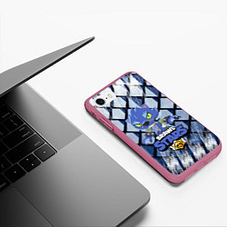 Чехол iPhone 7/8 матовый BRAWL STARS LEON ОБОРОТЕНЬ, цвет: 3D-малиновый — фото 2