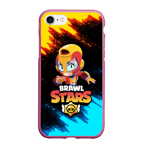 Чехол iPhone 7/8 матовый BRAWL STARS MAX / 3D-Малиновый – фото 1