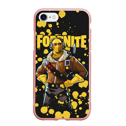 Чехол iPhone 7/8 матовый Fortnite / 3D-Светло-розовый – фото 1