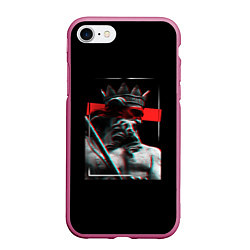 Чехол iPhone 7/8 матовый Король, цвет: 3D-малиновый