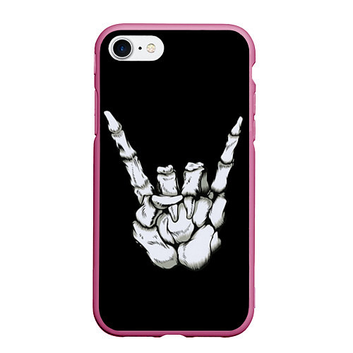 Чехол iPhone 7/8 матовый Rock / 3D-Малиновый – фото 1