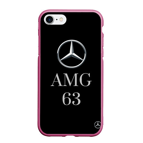 Чехол iPhone 7/8 матовый Mersedes AMG 63 / 3D-Малиновый – фото 1