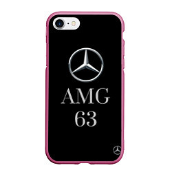 Чехол iPhone 7/8 матовый Mersedes AMG 63, цвет: 3D-малиновый