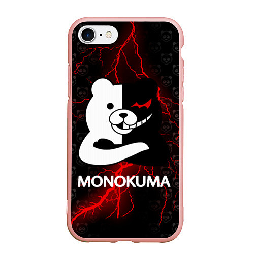 Чехол iPhone 7/8 матовый MONOKUMA / 3D-Светло-розовый – фото 1