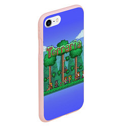 Чехол iPhone 7/8 матовый Terraria, цвет: 3D-светло-розовый — фото 2