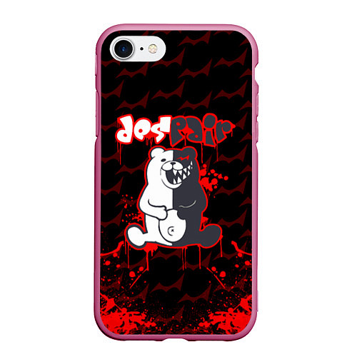 Чехол iPhone 7/8 матовый MONOKUMA / 3D-Малиновый – фото 1