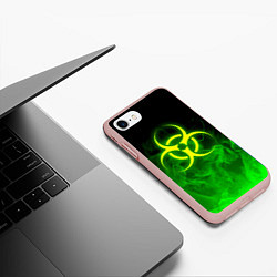 Чехол iPhone 7/8 матовый BIOHAZARD, цвет: 3D-светло-розовый — фото 2