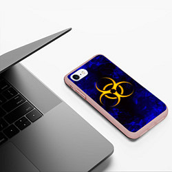 Чехол iPhone 7/8 матовый BIOHAZARD, цвет: 3D-светло-розовый — фото 2