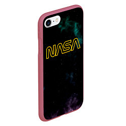 Чехол iPhone 7/8 матовый NASA Vision Mission and Core Values на спине, цвет: 3D-малиновый — фото 2