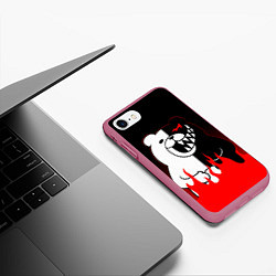 Чехол iPhone 7/8 матовый MONOKUMA, цвет: 3D-малиновый — фото 2