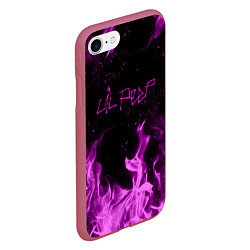 Чехол iPhone 7/8 матовый LIL PEEP FIRE, цвет: 3D-малиновый — фото 2