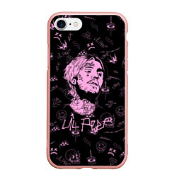 Чехол iPhone 7/8 матовый LIL PEEP, цвет: 3D-светло-розовый