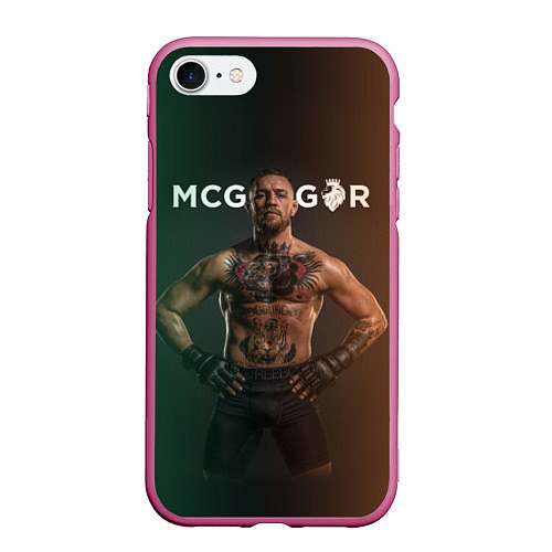 Чехол iPhone 7/8 матовый Conor McGregor / 3D-Малиновый – фото 1