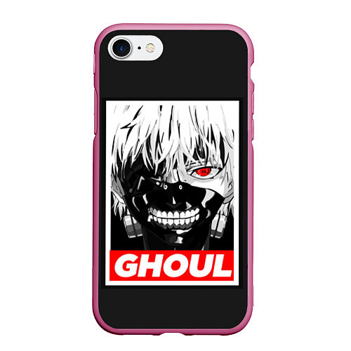 Чехол iPhone 7/8 матовый Tokyo Ghoul / 3D-Малиновый – фото 1