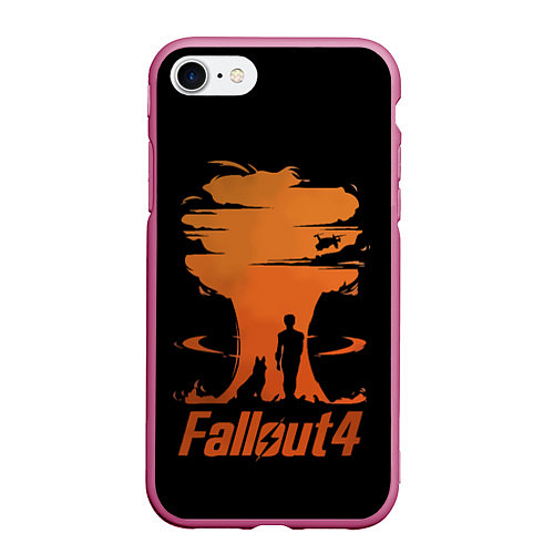 Чехол iPhone 7/8 матовый Fallout 4 / 3D-Малиновый – фото 1