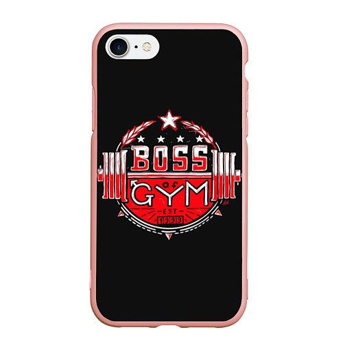 Чехол iPhone 7/8 матовый Boss of GYM акварель / 3D-Светло-розовый – фото 1