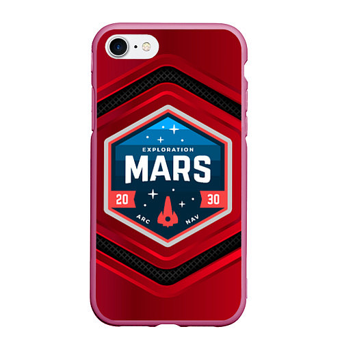 Чехол iPhone 7/8 матовый MARS NASA / 3D-Малиновый – фото 1