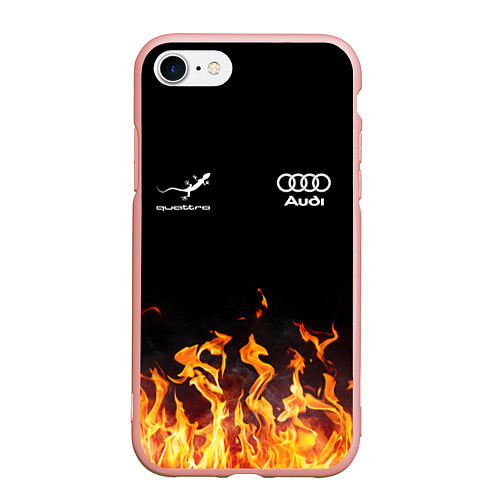 Чехол iPhone 7/8 матовый Audi Ауди / 3D-Светло-розовый – фото 1