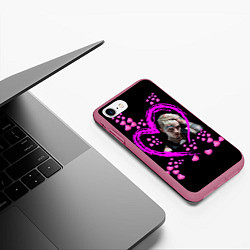 Чехол iPhone 7/8 матовый Lil Peep, цвет: 3D-малиновый — фото 2