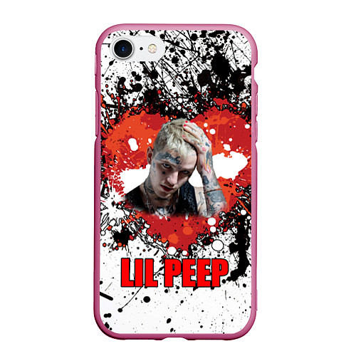 Чехол iPhone 7/8 матовый Lil Peep / 3D-Малиновый – фото 1