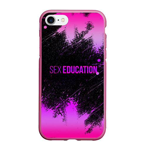 Чехол iPhone 7/8 матовый Sex education / 3D-Малиновый – фото 1