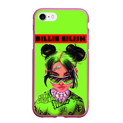 Чехол iPhone 7/8 матовый Billie Eilish, цвет: 3D-малиновый
