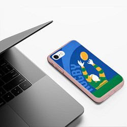Чехол iPhone 7/8 матовый Регби, цвет: 3D-светло-розовый — фото 2
