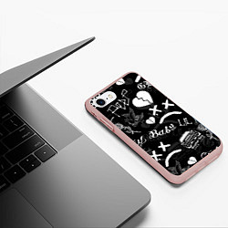 Чехол iPhone 7/8 матовый LIL PEEP, цвет: 3D-светло-розовый — фото 2