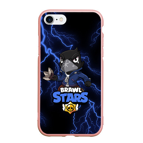 Чехол iPhone 7/8 матовый Brawl Stars CROW / 3D-Светло-розовый – фото 1