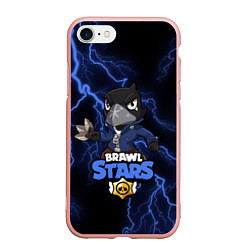 Чехол iPhone 7/8 матовый Brawl Stars CROW, цвет: 3D-светло-розовый