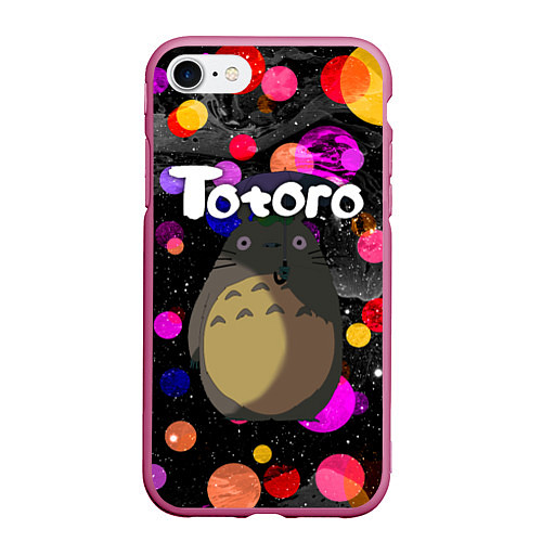 Чехол iPhone 7/8 матовый Totoro / 3D-Малиновый – фото 1