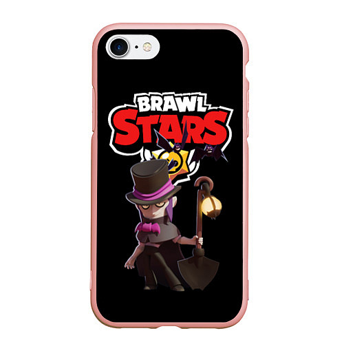 Чехол iPhone 7/8 матовый Мортис Brawl Stars / 3D-Светло-розовый – фото 1