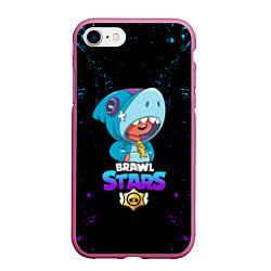 Чехол iPhone 7/8 матовый BRAWL STARS LEON SHARK,, цвет: 3D-малиновый