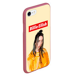 Чехол iPhone 7/8 матовый BILLIE EILISH, цвет: 3D-малиновый — фото 2