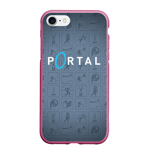 Чехол iPhone 7/8 матовый PORTAL / 3D-Малиновый – фото 1