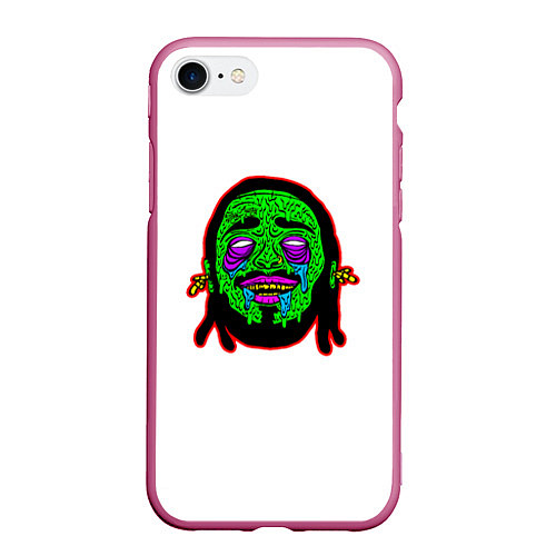 Чехол iPhone 7/8 матовый Post Malone / 3D-Малиновый – фото 1