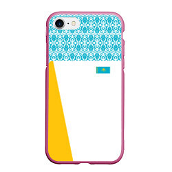 Чехол iPhone 7/8 матовый Казахстан Форма, цвет: 3D-малиновый