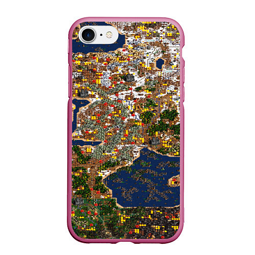 Чехол iPhone 7/8 матовый Герои 3 Карта / 3D-Малиновый – фото 1