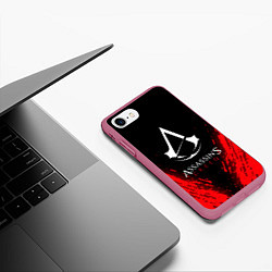 Чехол iPhone 7/8 матовый Assassin’s Creed, цвет: 3D-малиновый — фото 2