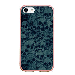 Чехол iPhone 7/8 матовый Skull, цвет: 3D-светло-розовый